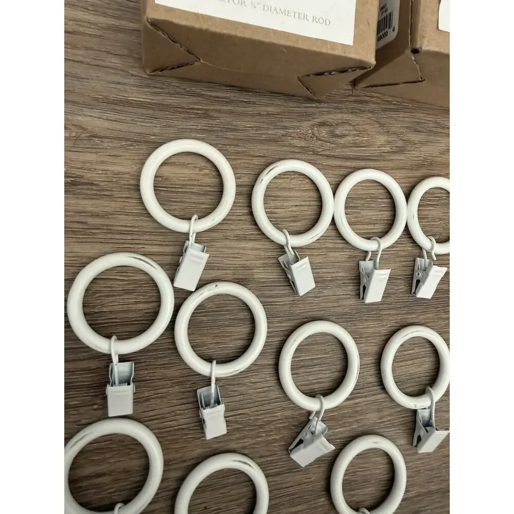 Restoration Hardware Baby & Child Clip Rings Distressed White Set 14 Small 3/4